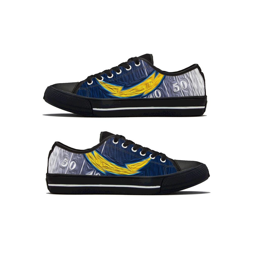 Women's Los Angeles Chargers Low Top Canvas Sneakers 001
